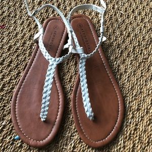Aeropostale white braided sandals